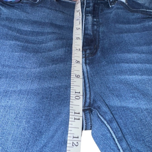 Kancan Women’s 28X 24 Frayed High Waist Dark Wash Stretch Whiskering  Blue Denim - Picture 8 of 10